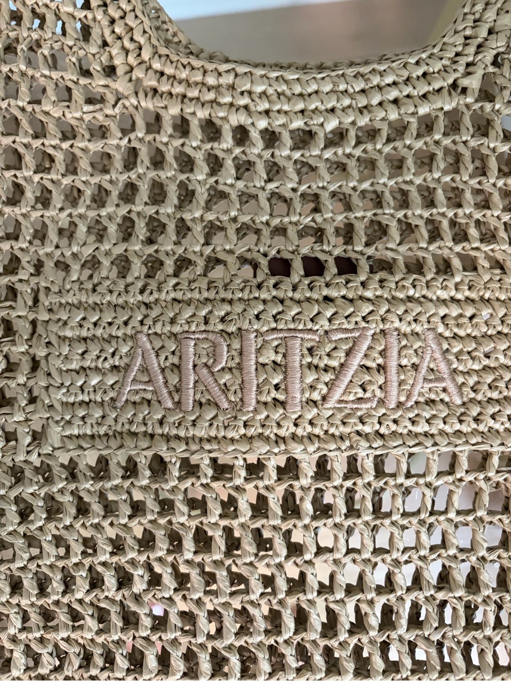 Aritzia Awayday Tote Beach Bag Crochet Market Sand Tan - Picture 4 of 7